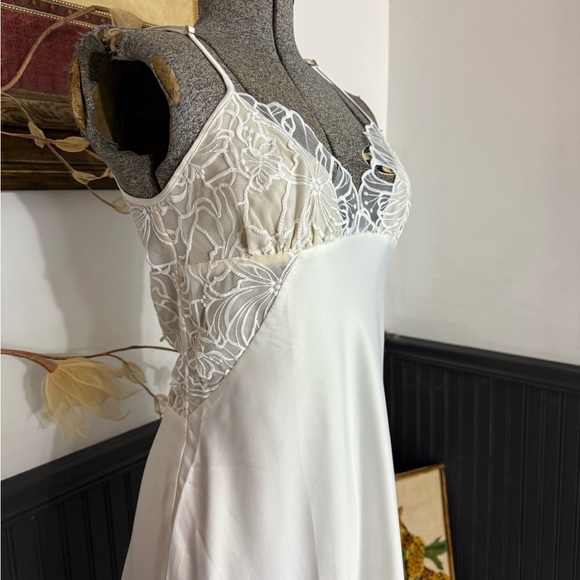 Rya Collection Milos Embroidered Lace Satin Slip Midi Gown Sz Small 🧡🍄 - Picture 3 of 8